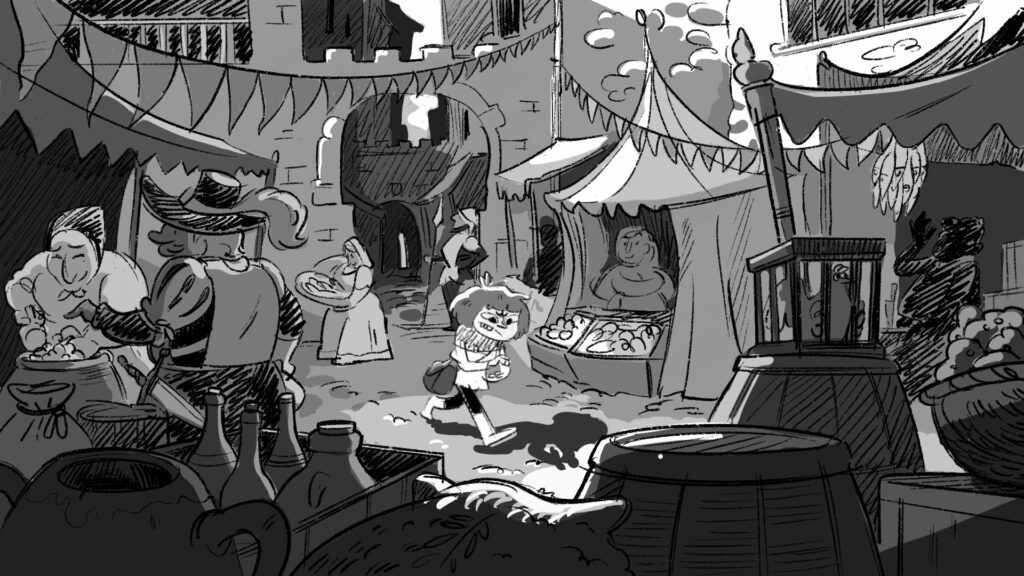 A poor peasant wonders arround the village