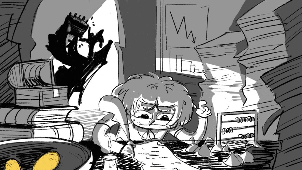 Greediness becomes unstoppable, and they're drowning in debt.